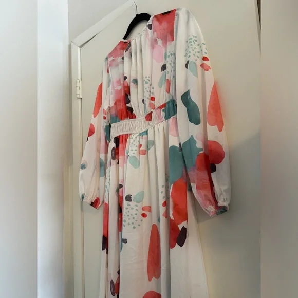 NWOT Boho Maxi Floral Dress L - Picture 10 of 11